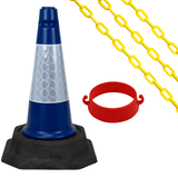 Cone Chain Barrier Kit Road cones Chain holders Chains Traffic control equipment Safety barriers Crowd control barriers Road safety products Construction site equipment Barrier systems