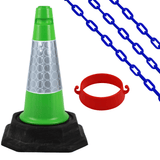 Cone Chain Barrier Kit Road cones Chain holders Chains Traffic control equipment Safety barriers Crowd control barriers Road safety products Construction site equipment Barrier systems