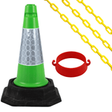 Cone Chain Barrier Kit Road cones Chain holders Chains Traffic control equipment Safety barriers Crowd control barriers Road safety products Construction site equipment Barrier systems