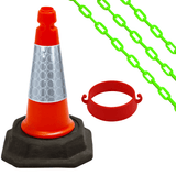Cone Chain Barrier Kit Road cones Chain holders Chains Traffic control equipment Safety barriers Crowd control barriers Road safety products Construction site equipment Barrier systems