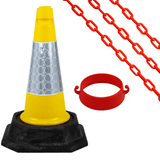 Cone Chain Barrier Kit Road cones Chain holders Chains Traffic control equipment Safety barriers Crowd control barriers Road safety products Construction site equipment Barrier systems