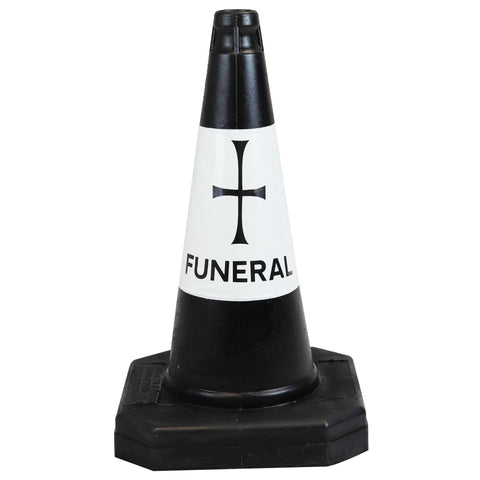 Black 500mm Funeral Cone Street Solutions
