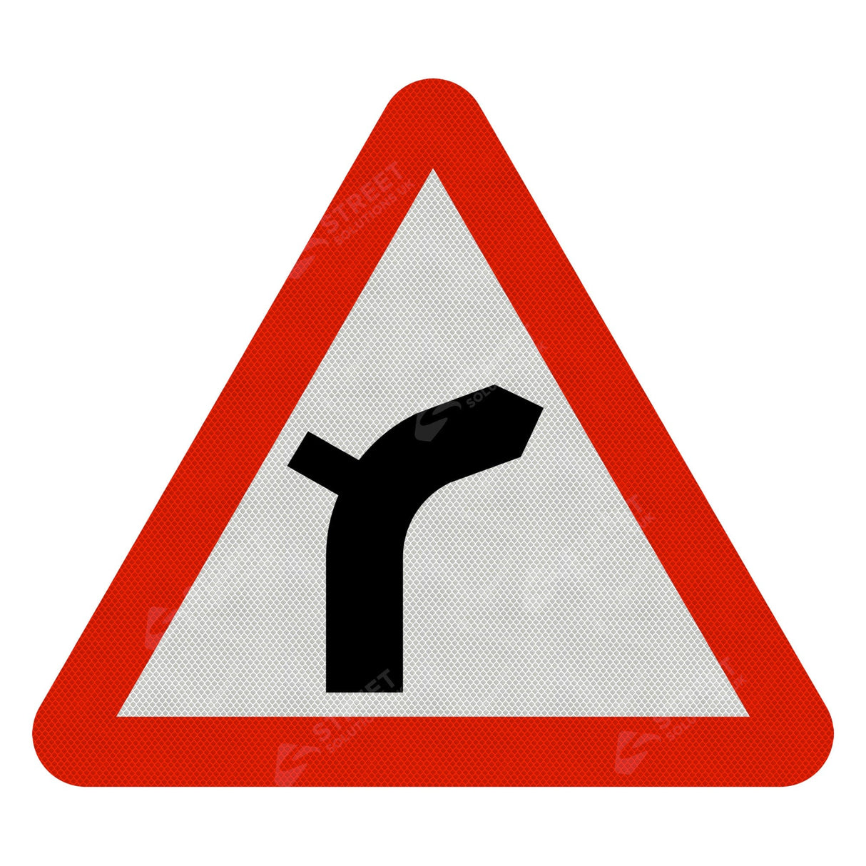 Right Bend Ahead Sign Face
