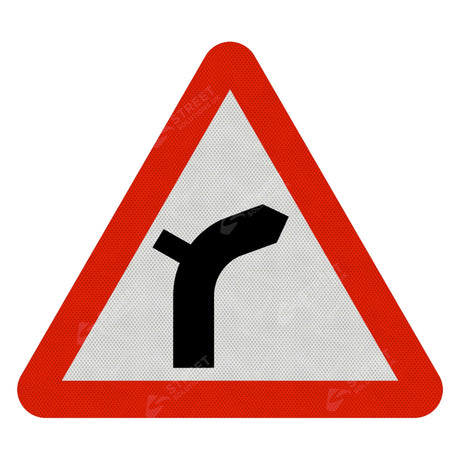 Right Bend Ahead Sign Face