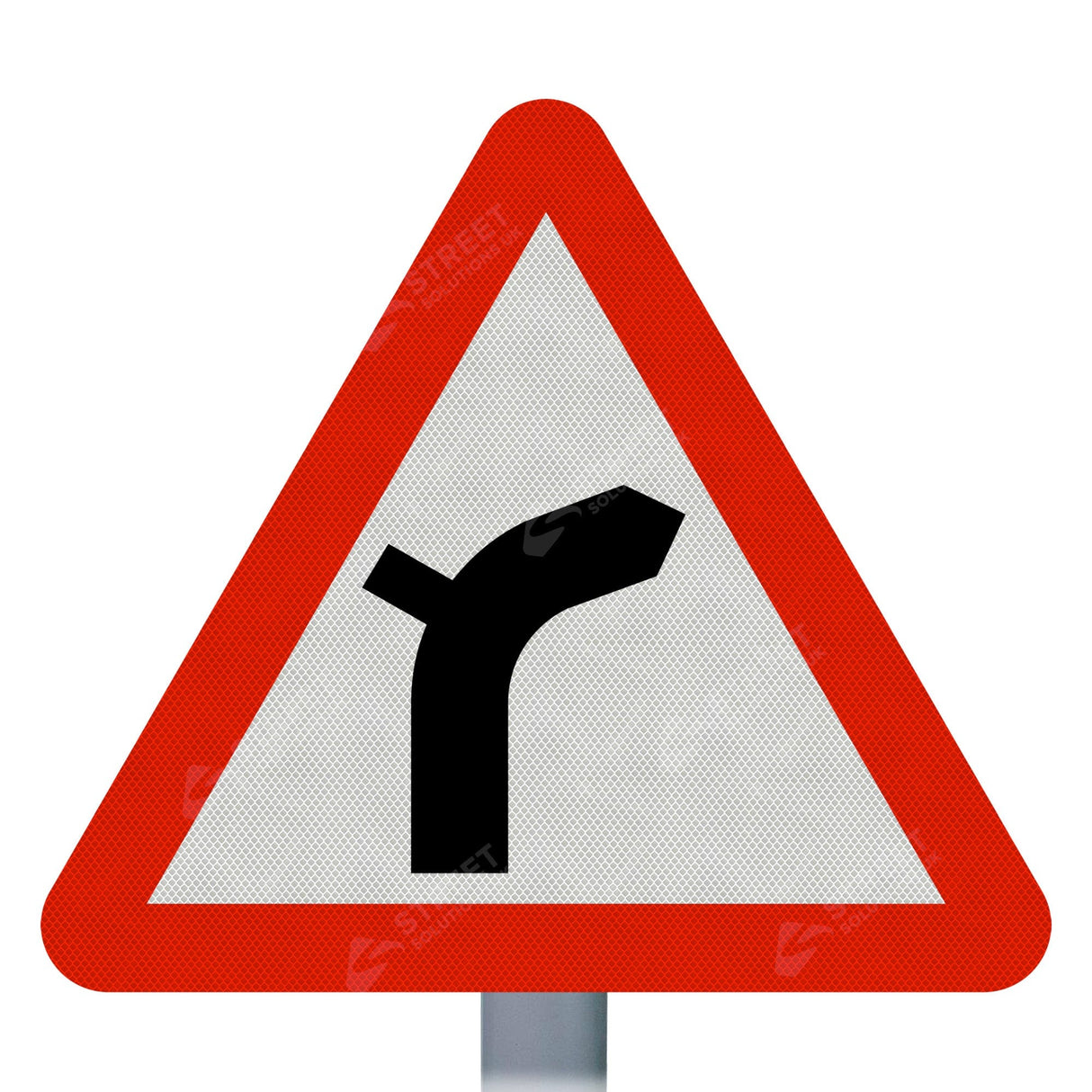 Right Bend Ahead Sign Face