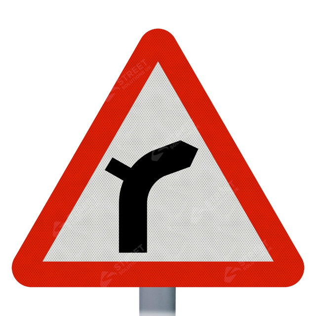 Right Bend Ahead Sign Face