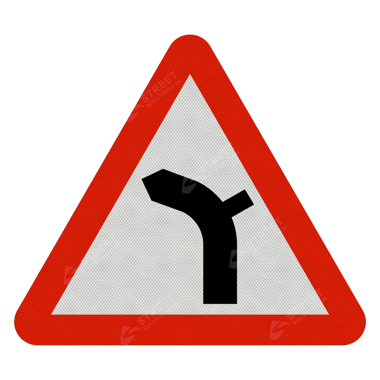 Left Bend Ahead Sign Face