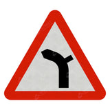Left Bend Ahead Sign Face