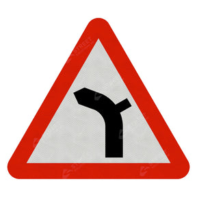 Left Bend Ahead Sign Face