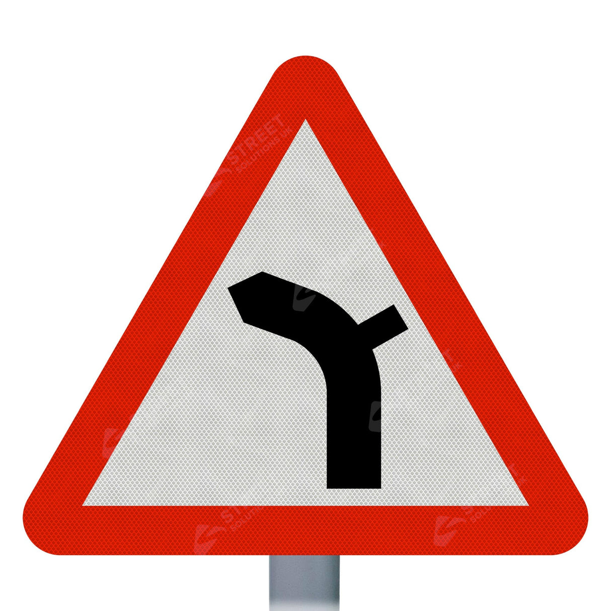 Left Bend Ahead Sign Face