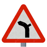 Left Bend Ahead Sign Face