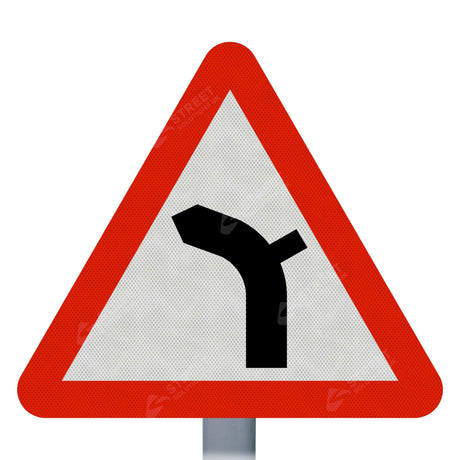 Left Bend Ahead Sign Face