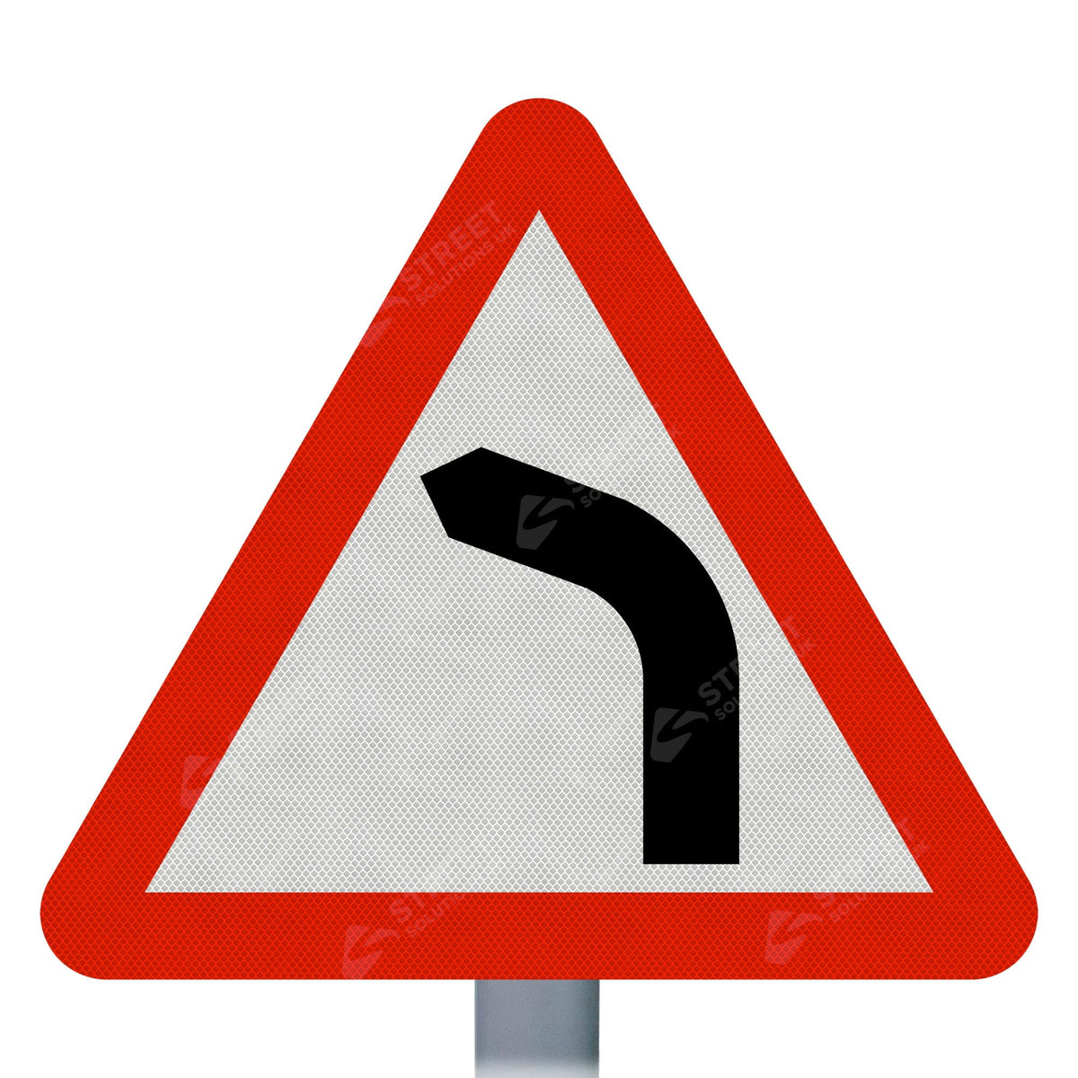 512v Left Turn Ahead Sign Face | Post & Wall Mounted | SSUK