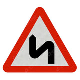 Double Bend Left Sign Face 