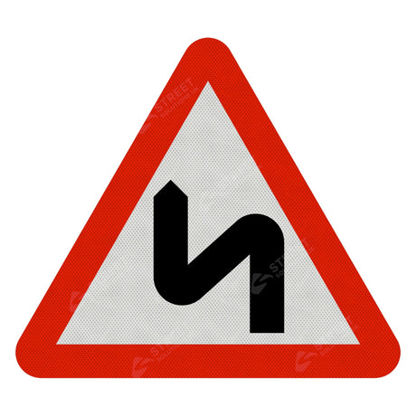 Double Bend Left Sign Face 