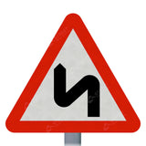 Double Bend Left Sign Face 
