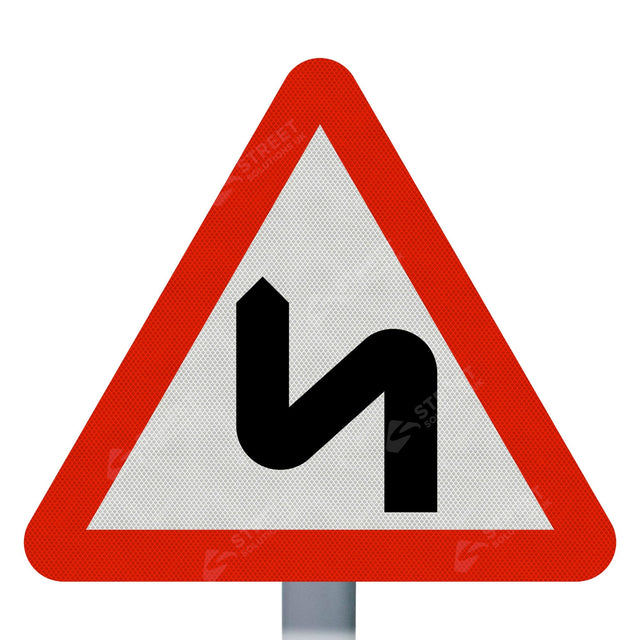 Double Bend Left Sign Face 