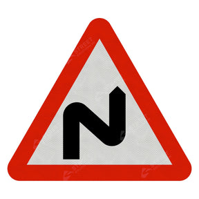 Double Bend Right Sign Face
