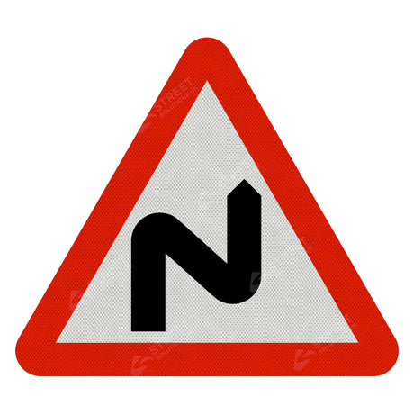 Double Bend Right Sign Face