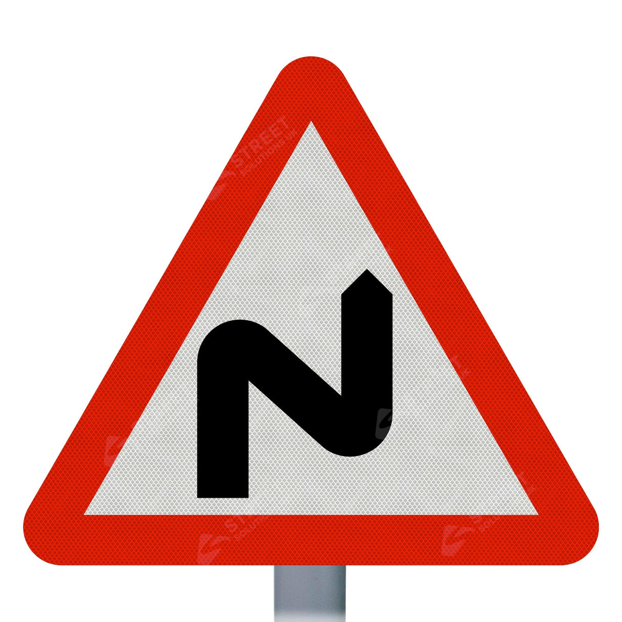 Double Bend Right Sign Face