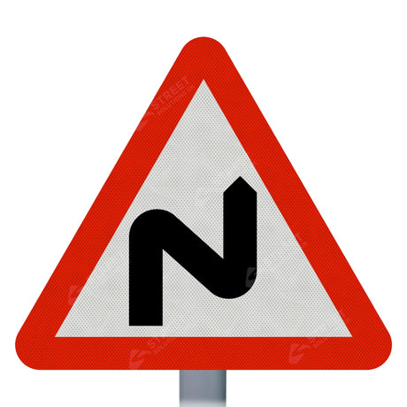 Double Bend Right Sign Face
