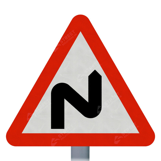 Double Bend Right Sign Face