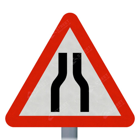 Road Narrows Both Ways Sign Face