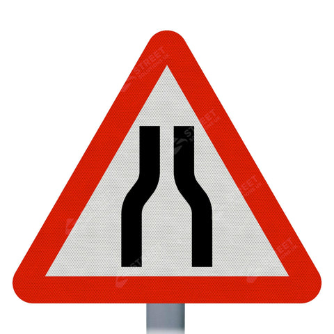 516 Road Narrows On Left and Right Sign Face Only