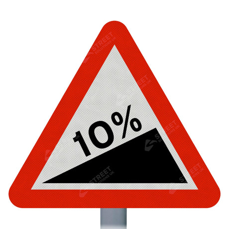 Steep Hill Upwards Sign Face