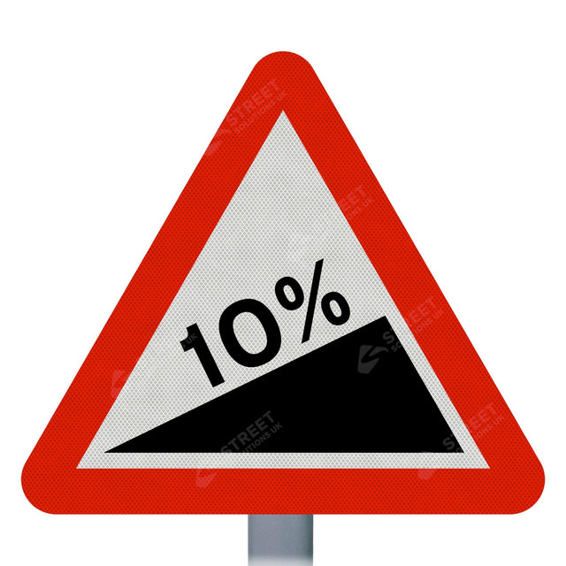 Steep Hill Upwards Sign Face