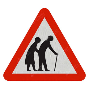 Elderly People Road Sign Face 