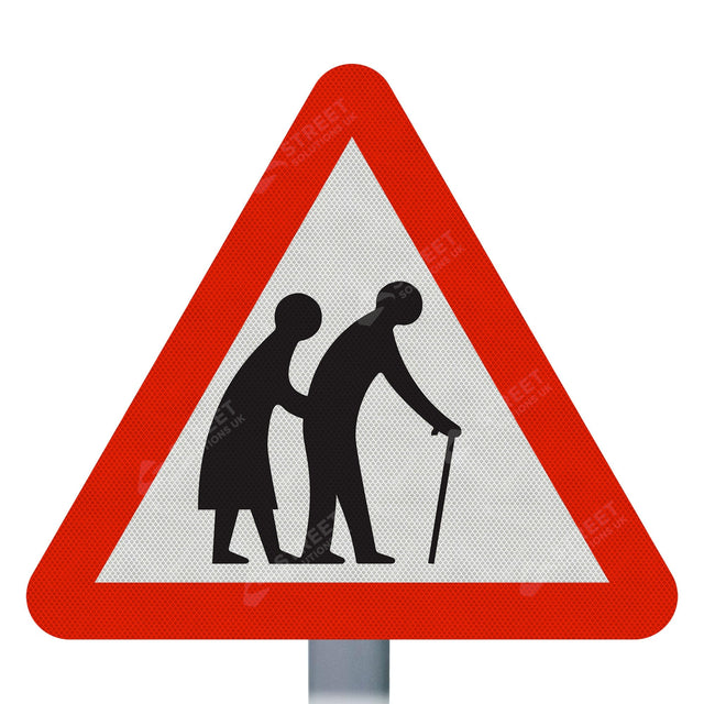 Elderly People Road Sign Face 