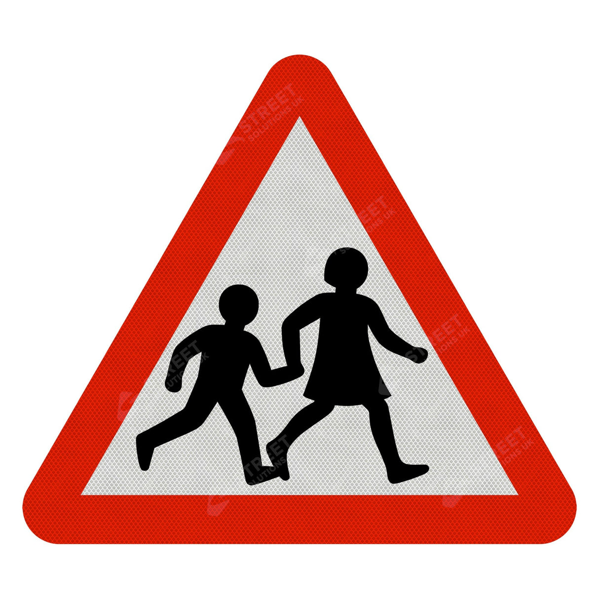 Children In The Road Sign Face