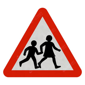 Children In The Road Sign Face
