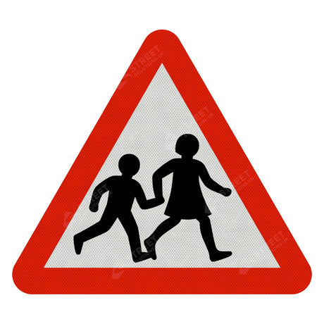 Children In The Road Sign Face