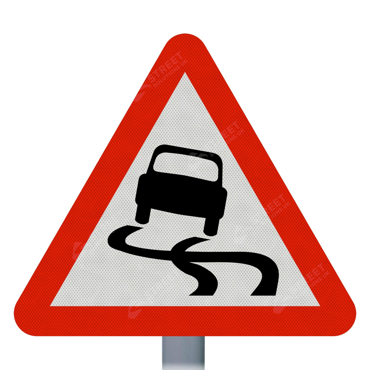 Slippery Road Ahead Sign Face