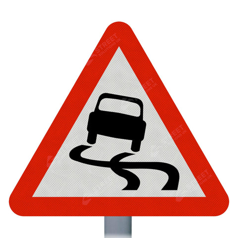557 Slippery Road Ahead Sign Face | Post & Wall Mounted