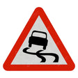 Slippery Road Ahead Sign Face