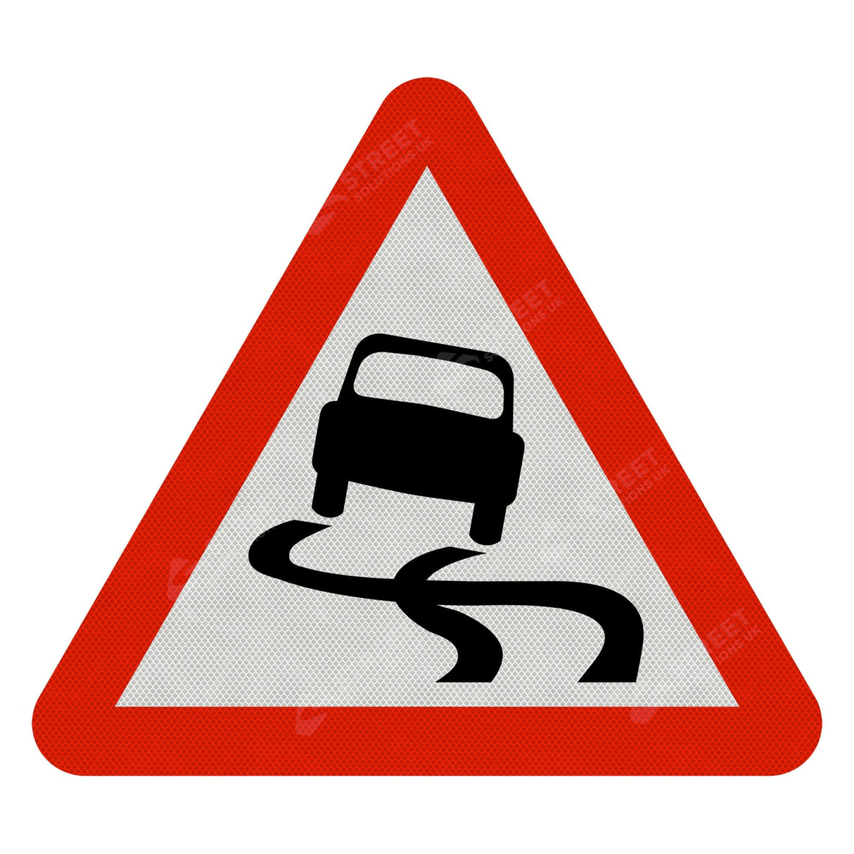 Slippery Road Ahead Sign Face