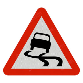 Slippery Road Ahead Sign Face