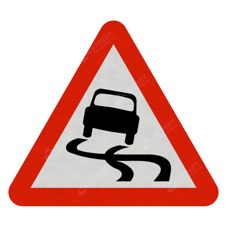 Slippery Road Ahead Sign Face