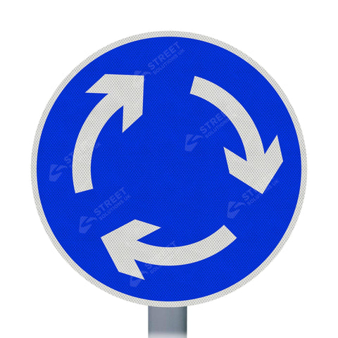 611.1 Mini Roundabout Sign Face | Post & Wall Mounted