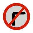Turning Right Prohibited Sign Face 