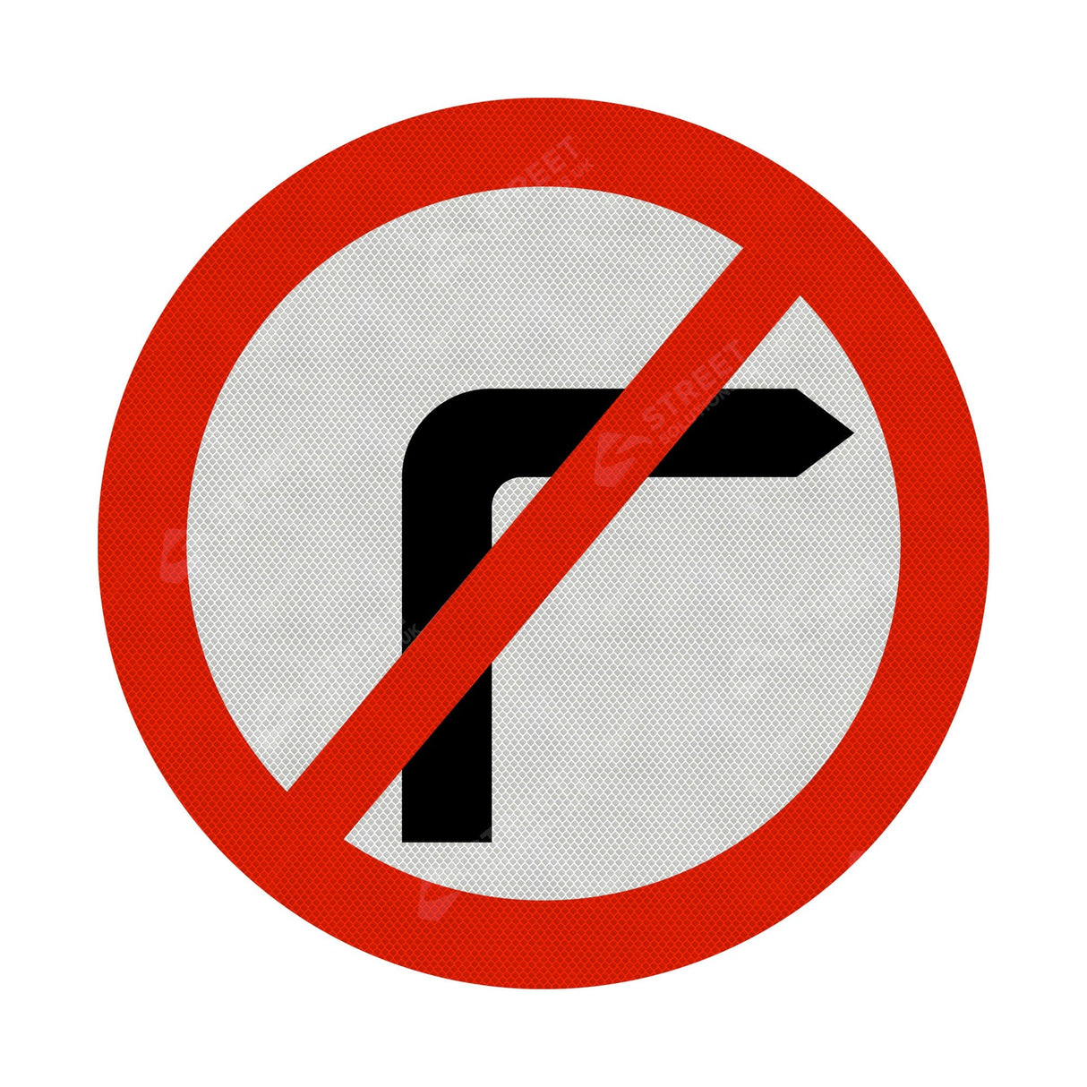 Turning Right Prohibited Sign Face 