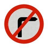 Turning Right Prohibited Sign Face 