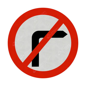 Turning Right Prohibited Sign Face 