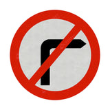 612 Turning Right Prohibited Sign Face | Post & Wall Mounted