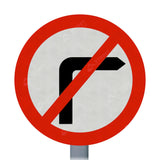 Turning Right Prohibited Sign Face 