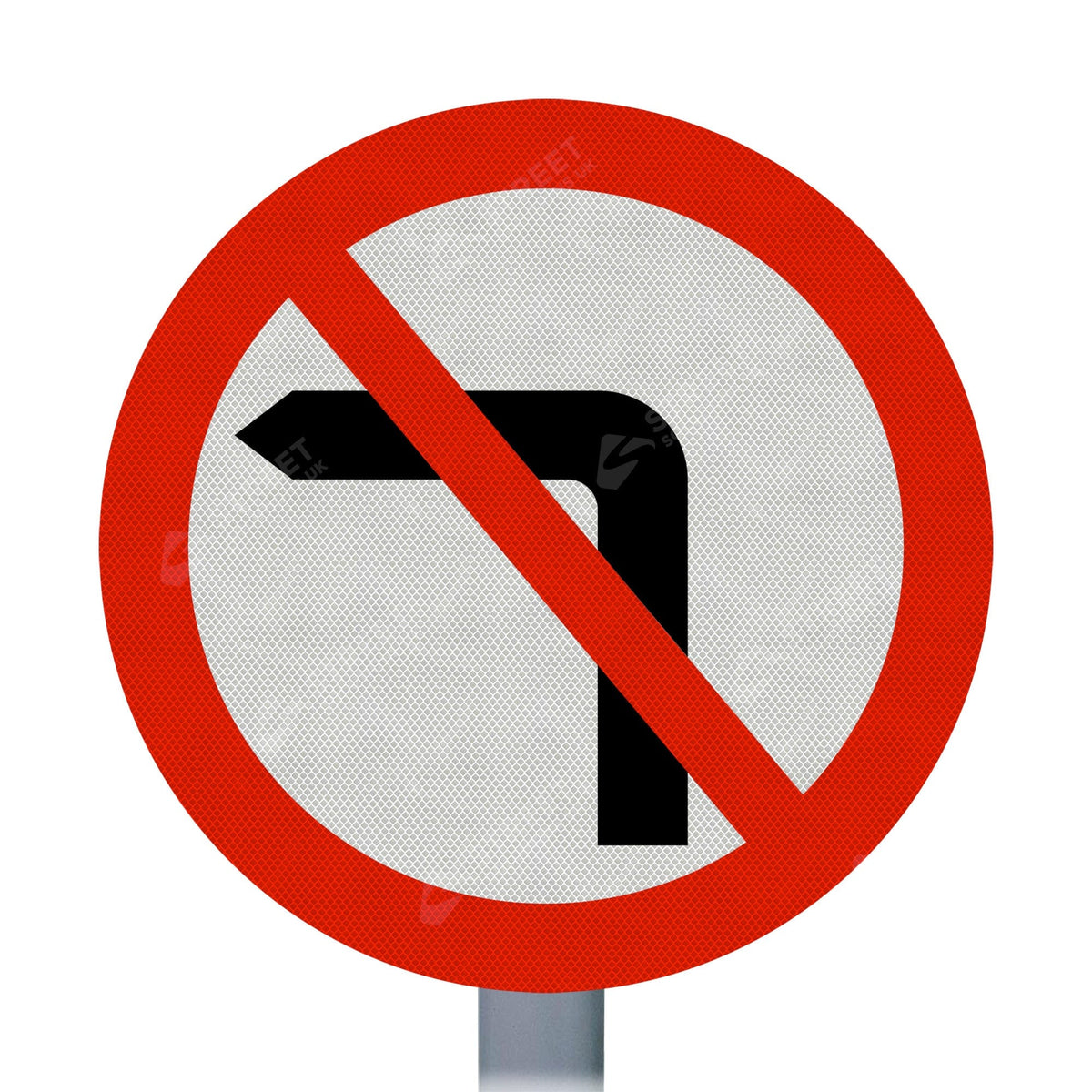 613 Turning Left Prohibited Sign Face | | Road Signs | SSUK