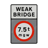 626-2a Vehicles exceeding 7.5t prohibited from crossing the bridge Sign Face | Post & Wall Mounted road street highway signage public and private